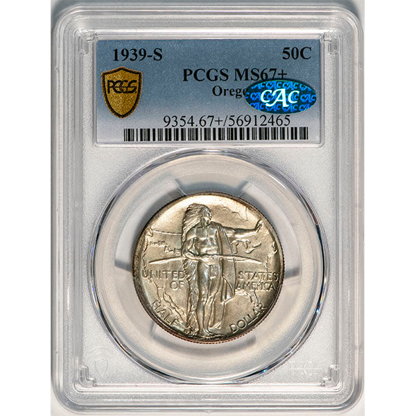 (9354) 1939-S 50C Oregon PCGS MS67+ CAC