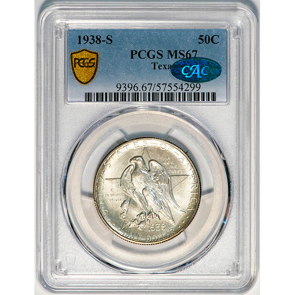 (9396) 1938-S 50C Texas PCGS MS67 CAC