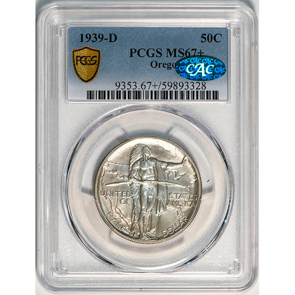 (9353) 1939-D 50C Oregon PCGS MS67+ CAC