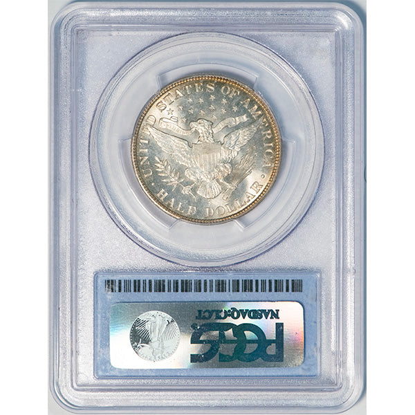 (6520) 1910-S 50C PCGS MS67+ CAC Barber reverse slab