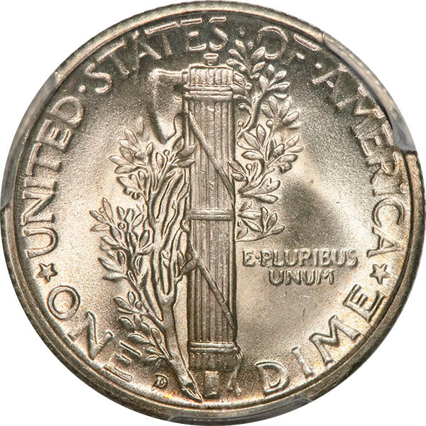 (4985) 1931-D 10C PCGS MS66FB CAC Mercury Dime reverse