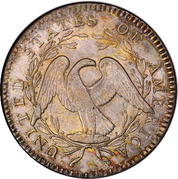 1795 50C O-102A, T-26, R.6 PCGS MS62+ CAC reverse