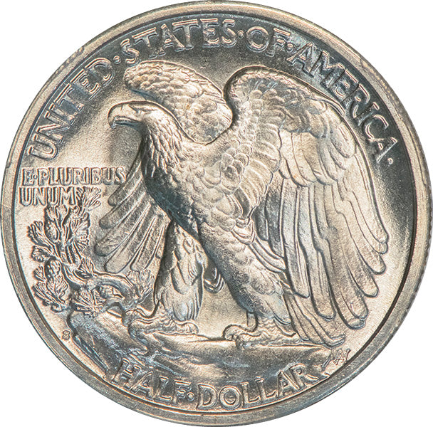 (6608) 1939-S 50C PCGS MS67 CAC Walker reverse