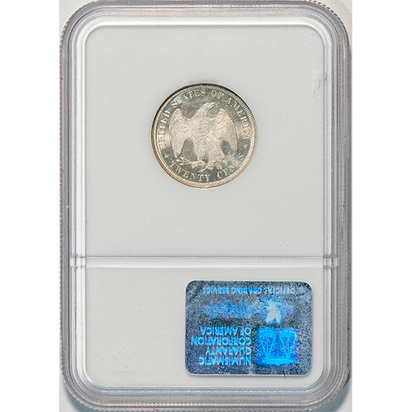 (5296) 1875 20C NGC MS67 Seated Liberty reverse slab