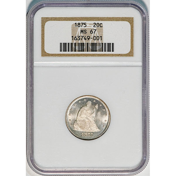 (5296) 1875 20C NGC MS67 Seated Liberty slab