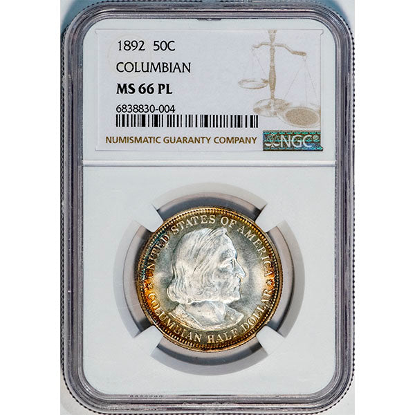 (9296) 1892 50C Columbian NGC MS66PL
