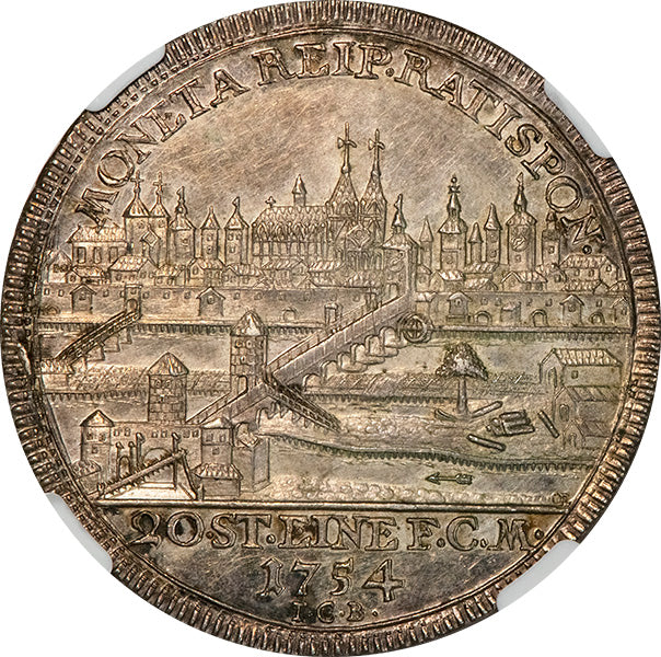 1754 1/2T ICB Germany Regensburg NGC AU58 reverse