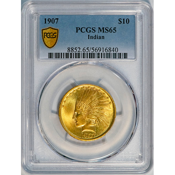 (8852) 1907 $10 PCGS MS65 Indian slab