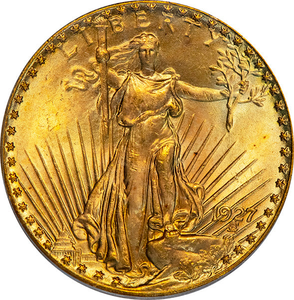 (9186) 1927 $20 PCGS MS65 Saint obverse