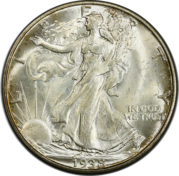 (6605) 1938-D 50C PCGS MS65+ CAC Walker obverse