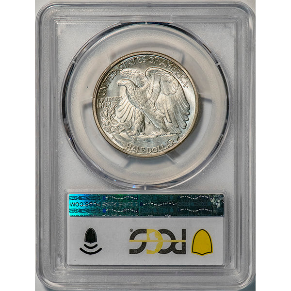 (6605) 1938-D 50C PCGS MS65+ CAC Walker reverse slab