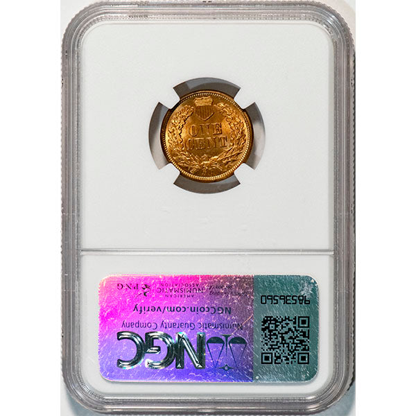 (2129) 1877 1C NGC MS64+RD Indian reverse slab