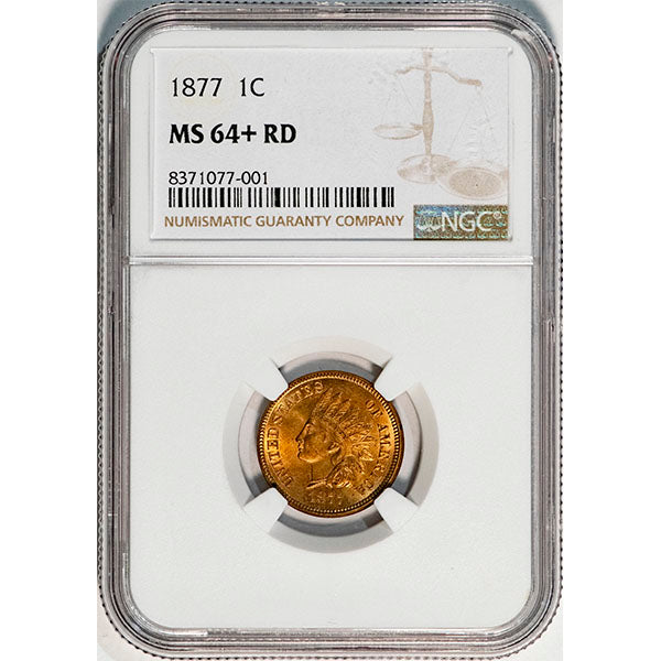 (2129) 1877 1C NGC MS64+RD Indian slab