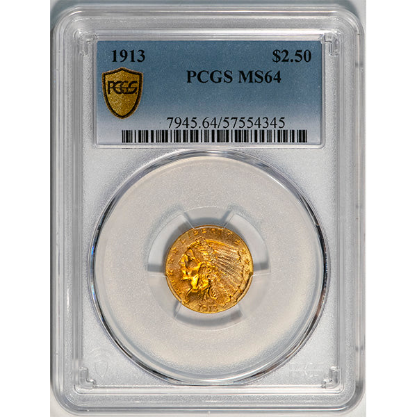 (7945) 1913 $2.50 PCGS MS64