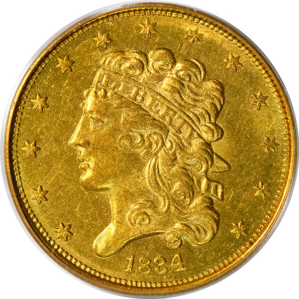 (8171) 1834 $5 Classic Plain 4 PCGS MS61