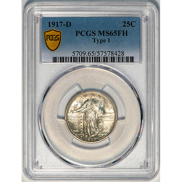 (5709) 1917-D 25C Type 1 PCGS MS65FH