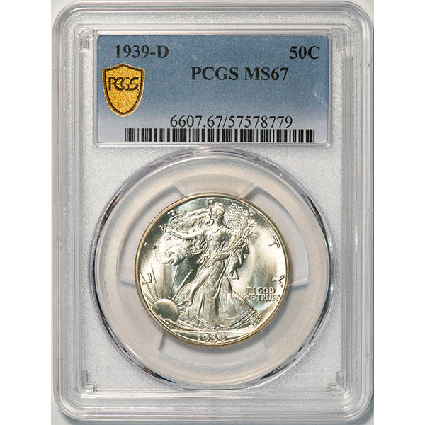 (6607) 1939-D 50C PCGS MS67
