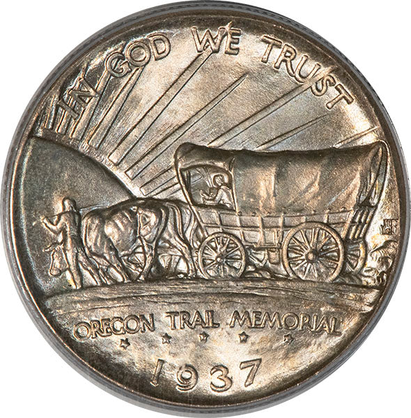 (9347) 1937-D 50C Oregon Old Holder PCGS MS65 Gold CAC