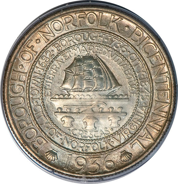 (9337) 1936 50C Norfolk Old Holder PCGS MS65 Gold CAC