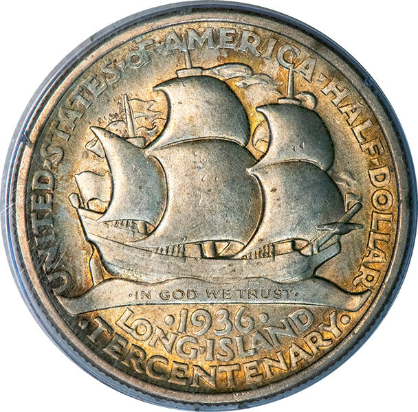(9322) 1936 50C Long Island Old Holder PCGS MS63 Gold CAC