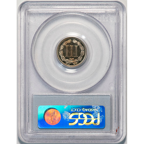 (3765) 1869 3CN PCGS PR65DCAM CAC