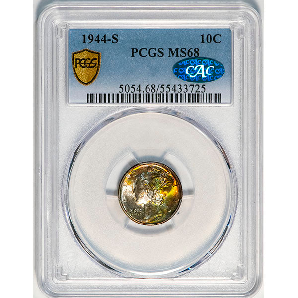 (5054) 1944-S 10C PCGS MS68 CAC