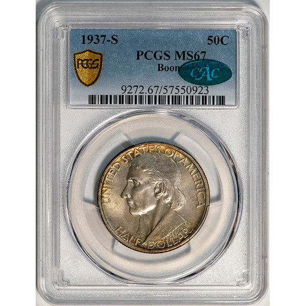 (9272) 1937-S 50C Boone PCGS MS67 CAC