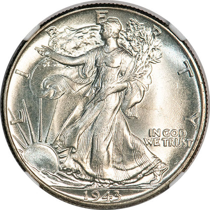 1943 50C NGC MS66 Walking Liberty Half Dollar obverse