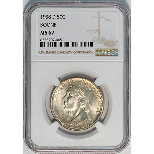 1938-D 50C NGC MS67 Boone slab