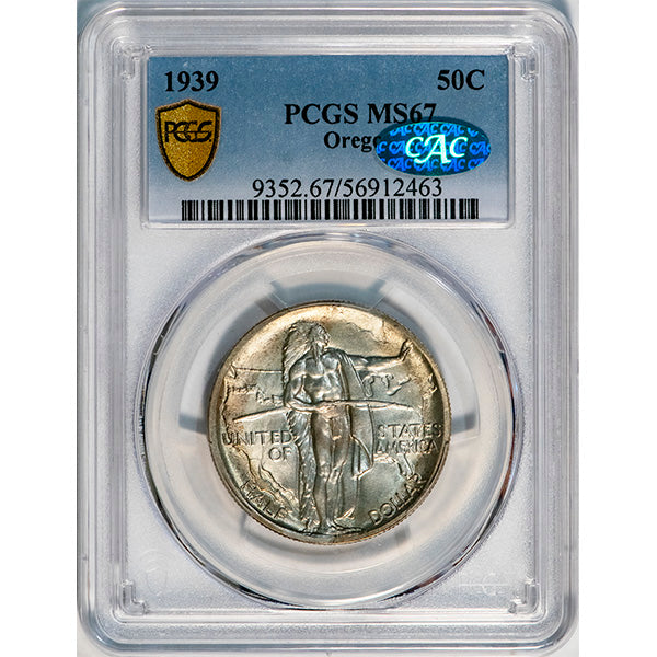 (9352) 1939 50C Oregon PCGS MS67 CAC