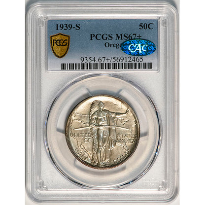 (9354) 1939-S 50C Oregon PCGS MS67+ CAC