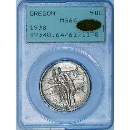 (9348) 1938 50C PCGS MS64 Gold CAC Oregon