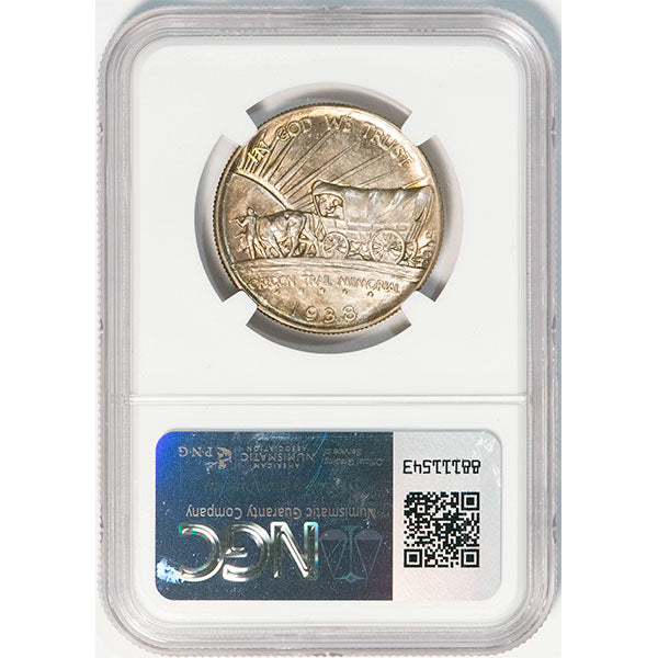 1938-D 50C Oregon NGC MS67 Silver Commemorative reverse slab