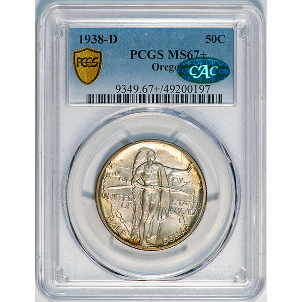 (9349) 1938-D 50C Oregon PCGS MS67+ CAC