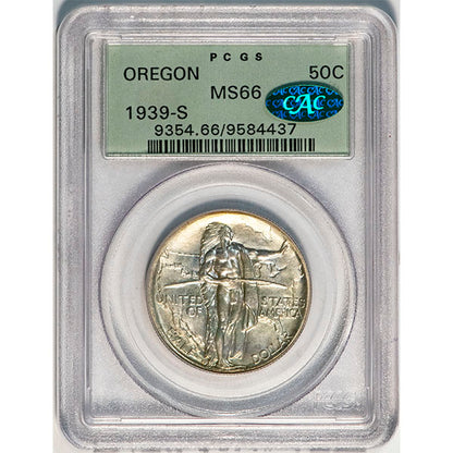 (9354) 1939-S 50C Oregon Old Holder PCGS MS66 CAC