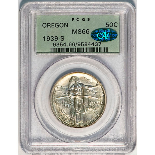(9354) 1939-S 50C Oregon Old Holder PCGS MS66 CAC