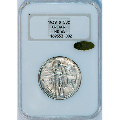 (9353) 1939-D 50C NGC MS65 Gold CAC Oregon