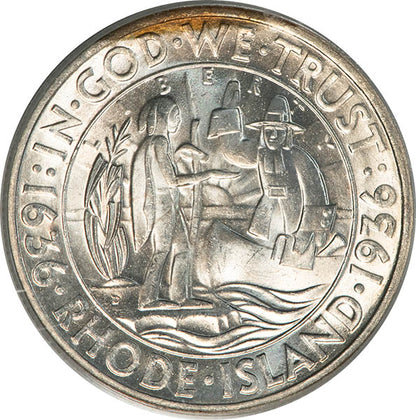 (9364) 1936-D 50C Rhode Island PCGS MS65 CAC