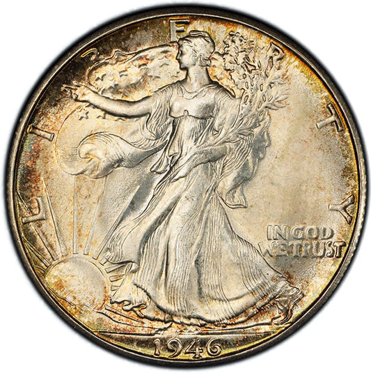 (6628) 1946-D 50C PCGS MS67 CAC