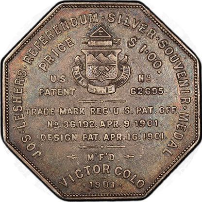(9009) 1901 Lesher$ HK-794 No. 1070 PCGS AU50 CAC