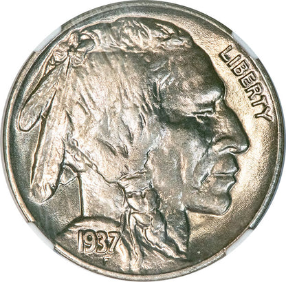 1937 5C NGC MS67+ CAC Buffalo Nickel obverse