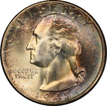 1948-S 25C PCGS MS67 CAC Washington Quarter obverse