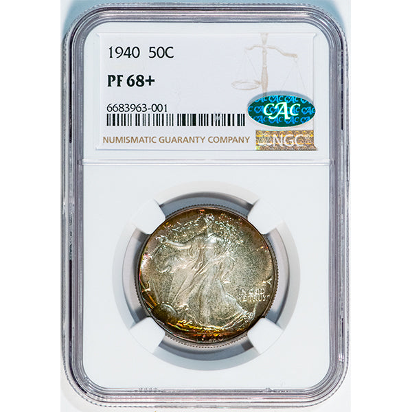 (6640) 1940 50C NGC PF68+ CAC Walker slab