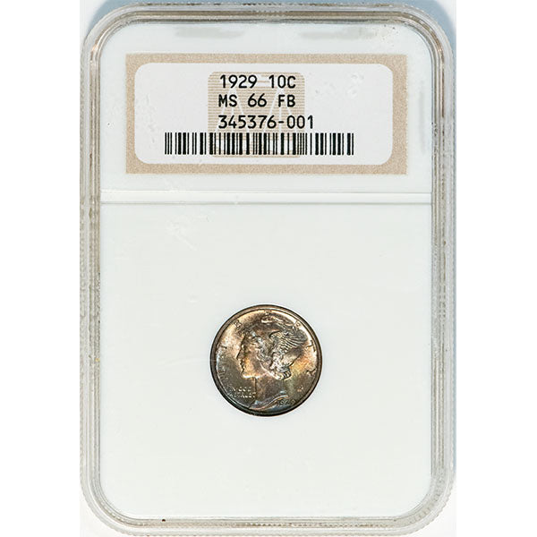 1929 10C NGC MS66FB Mercury Dime slab