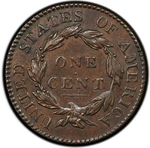 1819/8 1C Large Date PCGS AU50 Coronet Head Cent Reverse