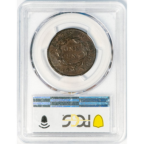 1819/8 1C Large Date PCGS AU50 Coronet Head Cent Reverse Slab