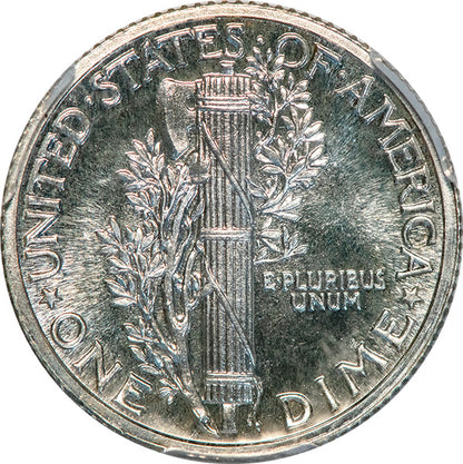 (5072) 1937 10C PCGS PR67+ CAC Mercury reverse