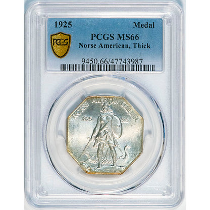 (9450) 1925 Medal Norse American, Thick PCGS MS66 ***