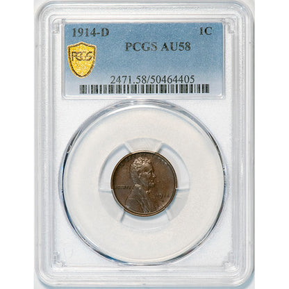 1914-D 1C PCGS AU58 Lincoln Cent slab