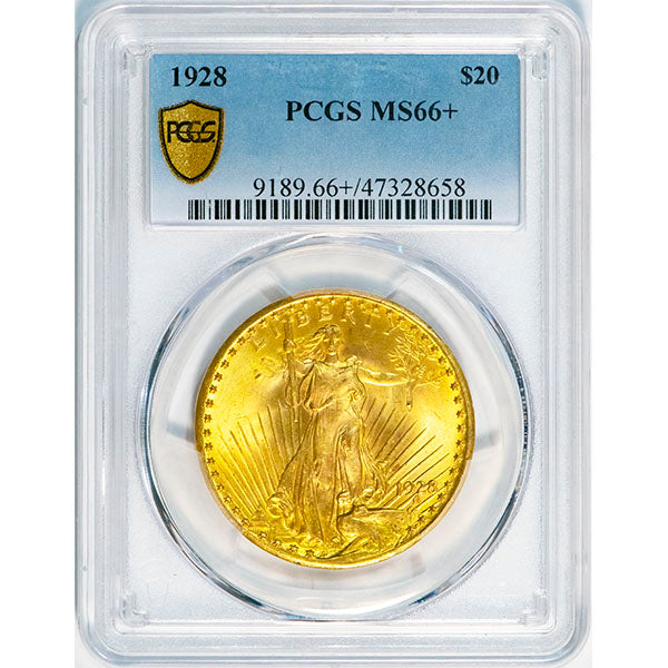 (9189) 1928 $20 PCGS MS66+